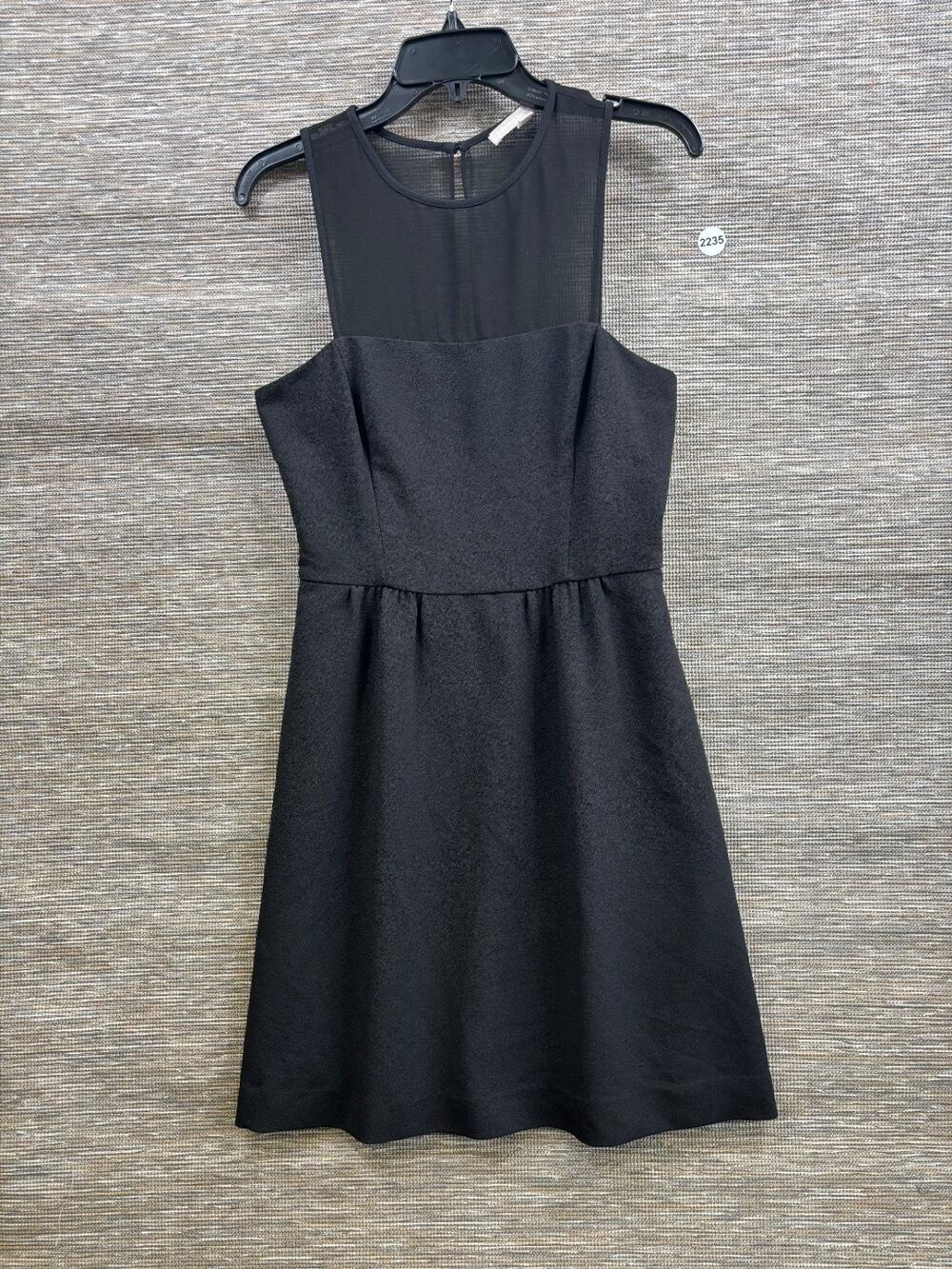 Banana Republic A-Line Dress Womens Size 6 Black Sleeveless Sheer Top Cocktail